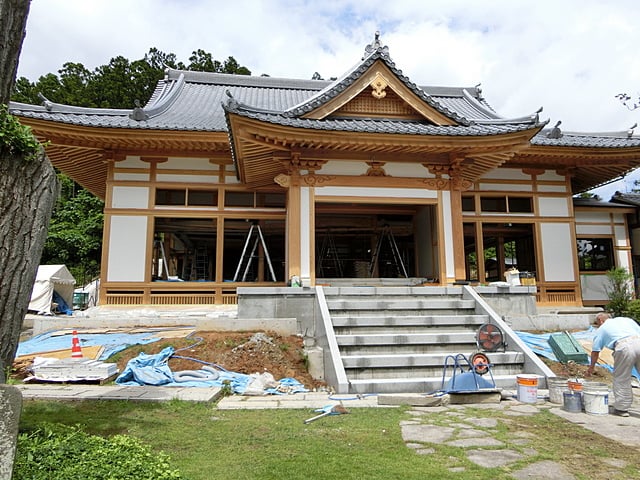 観音寺様　本堂新築石工事状況