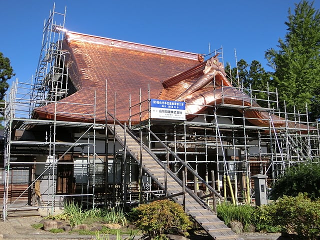 蓮化寺本堂　銅板屋根葺き替え工事