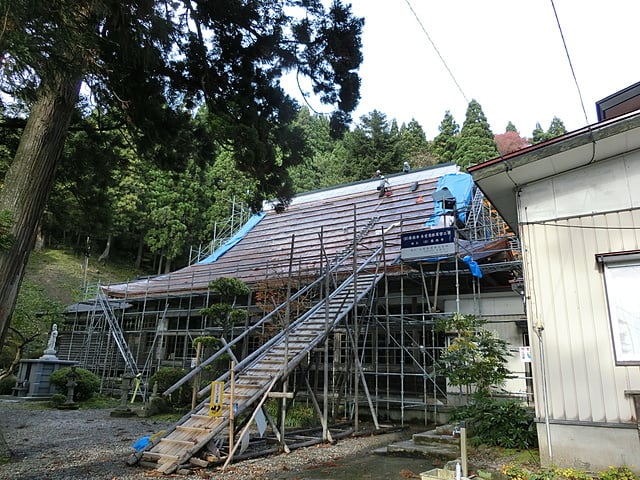 工事中の廣徳寺（こうとくじ）様