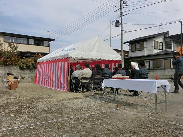 Ｋ寺様、地鎮・起工式風景