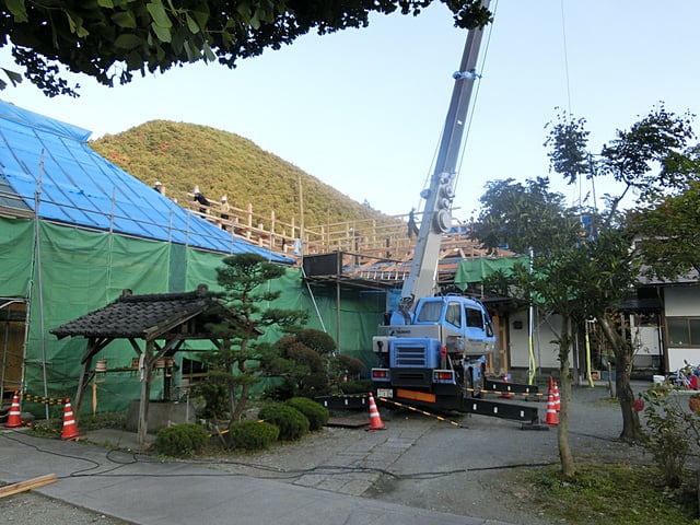 萬徳寺様　客殿屋根木工事風景