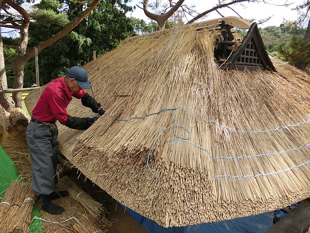 仙翁寺様　茅屋根全面葺き替え工事