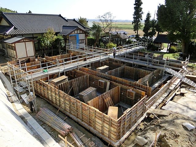 観音寺様　基礎配筋工事中