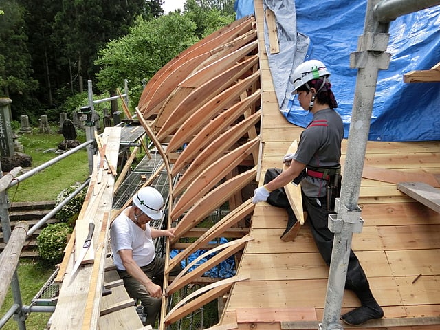 本覚寺様　大唐破風の型取り